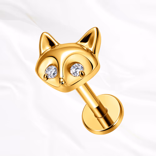 Piercing Le Renardeau en titane doré, photo produit