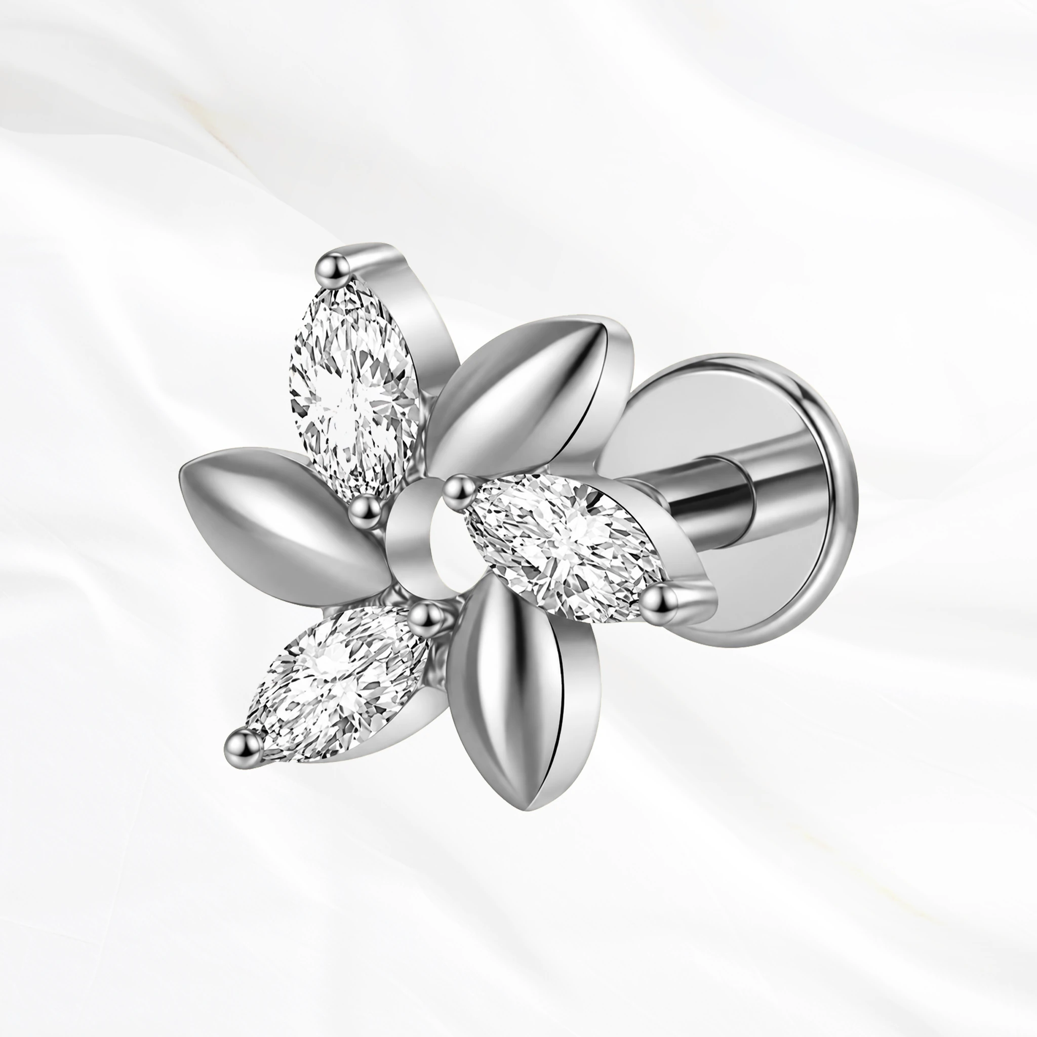 Piercing La Spirale en titane argenté, photo produit