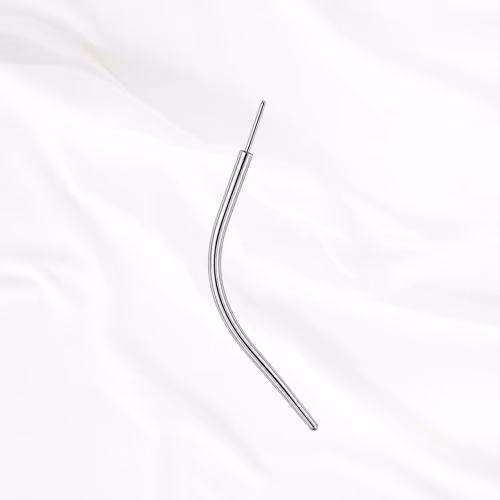 Tige d'insertion courbée en titane ASTM F136, système push-in, pour poser un bijou de piercing