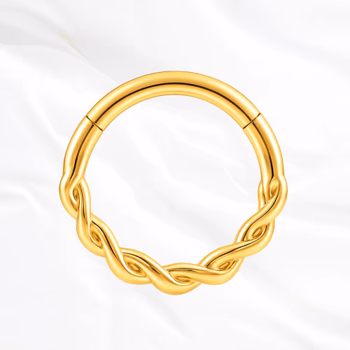 Piercing Le Tressé Royal en titane doré, photo produit