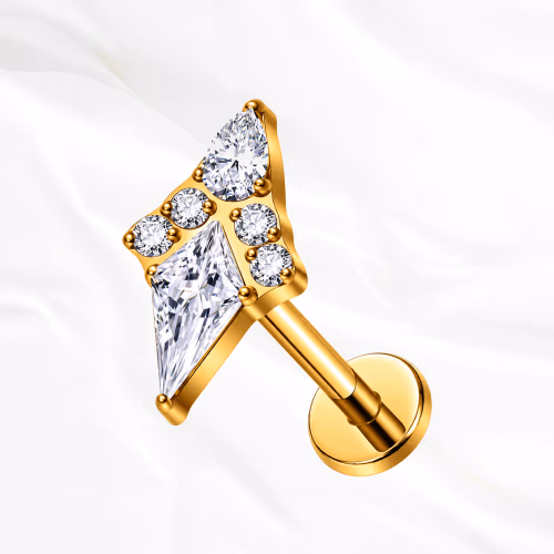 Piercing Le Vaisseau en titane doré, photo produit